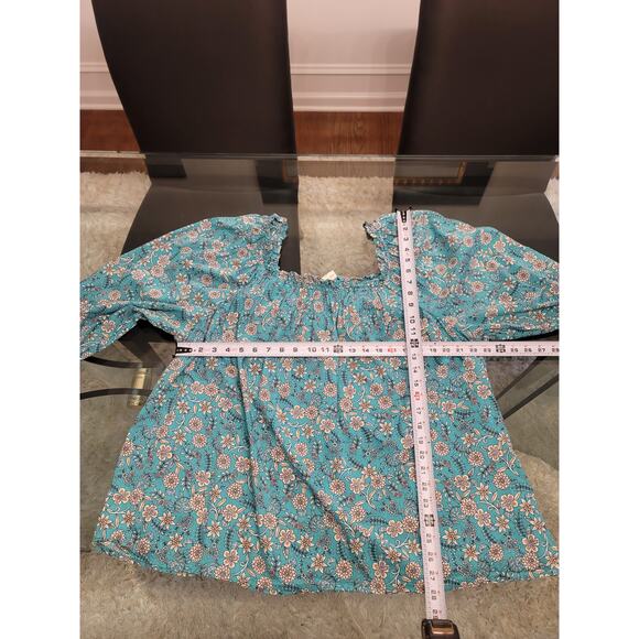 St. John’s Bay Floral Peasant Blouse Women’s 2X Blue Boho Long Sleeve Top - Picture 11 of 11